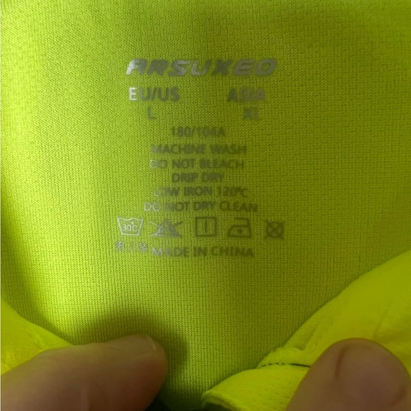 Arsuxeo Cycling Jersey Adult Large Yellow Black High Visibility Full Zip - Picture 6 of 9